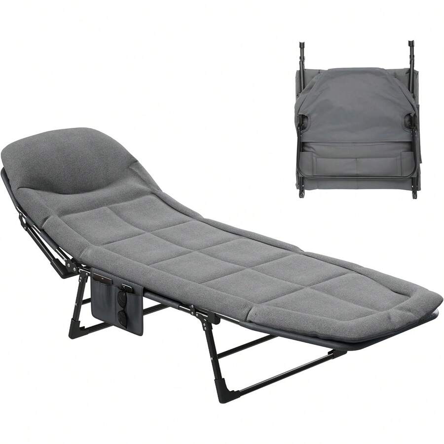 NetHong Foldable Sun Lounger Recliner Adjustable Back Rest Garden Indoor Folding Chair Outdoor Camping Garden Office Equipment UK
