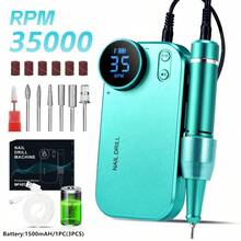 duofu Máy tẩy sơn móng tay nhanh 35000 vòng/phút, pin dùng lâu 10 giờ, dùng tại nhà, dùng trong cửa hàng, dùng khi đi du lịch, xanh - màu xanh lá - Xem 12
