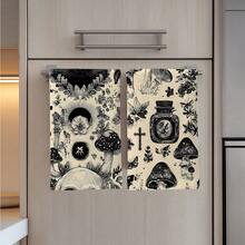 MEMNUN 2pcs Gothic Style Skull, Black Cat, Mushroom, Leaf Magic Potion Printed Kitchen Towels, Dish Towels, Hand Towels, Dish Cloths, 15.75*23.62in (40*60cm) Super Soft Absorbent Microfiber Modern Cleaning Cloths, Kitchen Accessories, Machine Washable, Suitable For Restaurant, Kitchen, Halloween Decor And Gifts, All Seasons - Multicolor - View 6
