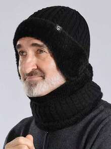 1 pieza Gorro térmico de hombre para otoño/invierno, cómodo y cálido, adecuado para actividades al aire libre, caminar, ciclismo, reuniones - Negro - Ver 7