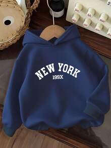 3 件套 Tween Boy 纽约 & 布鲁克林 & 洛杉矶文字印花羊毛衫 LiPullover 运动衫odie 运动衫套装，温暖舒适，适合秋冬 - 灰色 - 查看 5