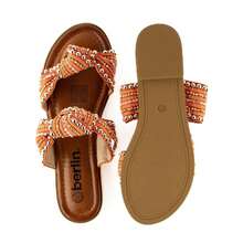 Sandalia Casual Plana Flat Doble Tira para Mujer Walki ELVIRA - Naranja - Ver 5
