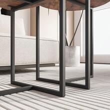 HOJINLINERO - Juego de 2 mesas auxiliares redondas para sala de estar, mesa de centro pequeña negra, marco de metal con mesa auxiliar de madera, resistente y fácil de montar, mesas auxiliares - Negro - Ver 6