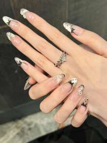 10Pcs Middle Oval Handemade Press On Nails For Party And Daily Wear,Pink,Pink Nails,Sweet Cherry,French Wave Point Of Hand-Painted Cat'S Eye Lace Edge,Shiny Cat'S Eye,Oval Nails,Easy To Wear10Pcs Y2K Handmade Press On Nails,Summer Nails ,Summer Style,Suitable For Girls And Women Festivals Parties And Daily Wear Nail Supplies Nails