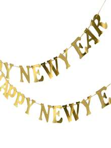 kumozawa 1set Happy New Year Banner, Gold New Year's Eve Party Background Decoration Banner, Suitable For Decorating 2026 New Year Party, New Year's Eve Party Decoration Balloons, New Year's Party Supplies, 2026 New Year Party Decoration, Applicable To 2026 New Year Party Family Gathering
