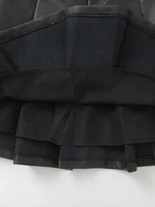Balabala Girls Autumn Winter Skirt, Pleated Mini Skirt, Versatile & Stylish Tween Girl Wear - Black Tone - View 7