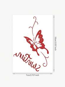 Washable Temporary Tattoo Sticker 1pvc Dark Mysterious Personalized Butterfly English Alphabet Pattern Waterproof And Sweat-Proof Ankle Arm Suitable For Hipsters Daily Use Can Be Maintained For 1-3 Days