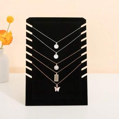 Frost Velvet Necklace Display Stand, Pendant Holder, Jewelry Counter Display Storage Rack, Delicate Jewelry Organizer With Foam Padding