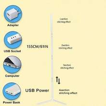Lámpara inteligente LED de 155 cm de longitud, con carcasa de aleación de aluminio, durable, control remoto, alimentación por USB, control de aplicación, sincronización de música, diseño vertical negro, adecuada para sala de estar, dormitorio y espacios modernos, iluminación decorativa minimalista, decoración del hogar, iluminación ambiental, diseño minimalista, iluminación moderna, fabricación de alta calidad, materiales premium, brillo ajustable, decoración del hogar, diseño de interiores, ideal para Navidad, cumpleaños, bodas y otras festividades