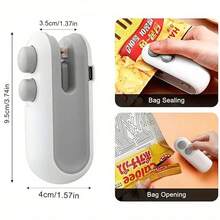 USB Rechargeable Bag Sealer & Cutter - 2-In-1 Portable Heat Sealing Machine For Food Storage, Chips & Snacks Preservation, Compact Plastic Bag Sealer With Freshness Lock Technology & Automatic Cutting - 白色 - 查看 5