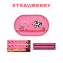 可爱迷你吸烟配件套装，包含 13*8 厘米迷你烟盘、78 毫米塑料卷烟器、78 毫米卷烟纸（2 张），适合派对、旅行、朋友礼物、万圣节、圣诞节等场合携带 - 彩色 - 查看 12