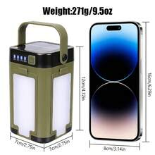 1PC Solar Outdoor Portable Camping Light Solar Charging Foldable Power Bank Intelligent Display Portable Hanging Tent Light, Camping Equipment - Multicolor - View 4