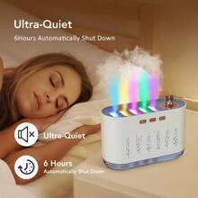 Hailicare 7色声控加湿器，5个喷嘴雾化+700ML大水箱，20色灯光，6小时定时器，兼容精油 - 白色 - 查看 8