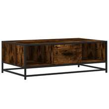 Coffee Table Smoked Oak 100x57x35 Cm Engineered Wood And Metal - Brown - View 3