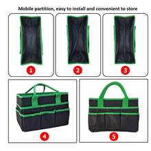 Large Capacity Craft & Sewing Organizer Tote - Expandable, Portable, Multi-Slot Handbag In Black/Blue/Purple