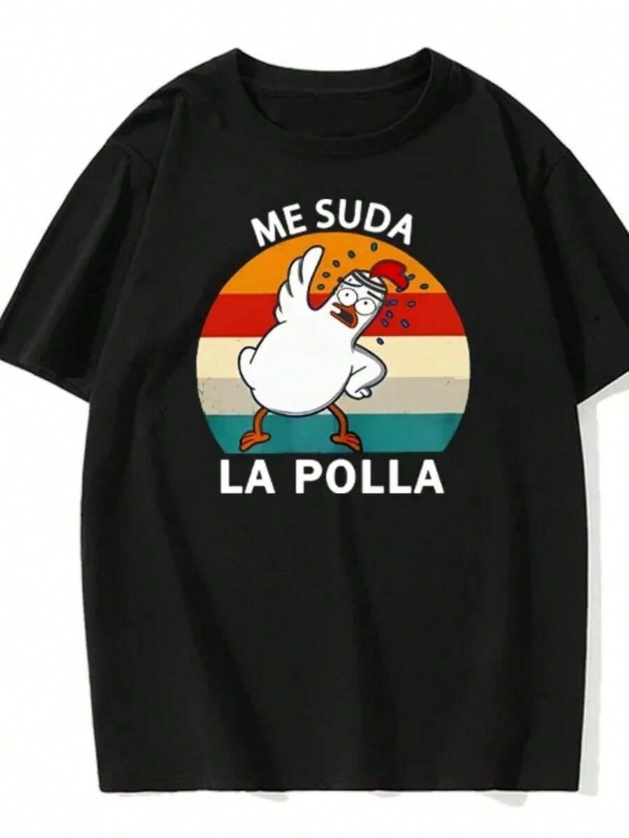 I Sweat My Cocks Men's Printed T-Shirt Text Fun Jokes Printed Cotton Unisex Summer O-Neck Chicken Farm Enthusiast T-Shirt - màu đen - Xem 1