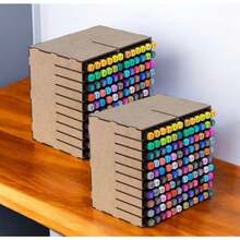 Organizer Holder For Touch Pens And Markers, Organizer Box, Niche In MDF, 120 Colors - tàu tuần dương - Xem 1