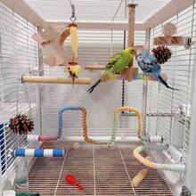 1pc/ Birdcage, Rotating Climbing Stand, Black Phoenix, Peony, Tiger Skin Parrot, Climbing Swing Toy, Cotton Rope Stand, Birdcage, Decorative Items, Length Optional