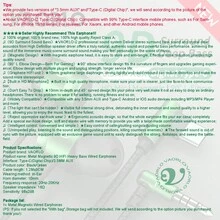 Cuffie auricolari cablate Hi-Fi in metallo con connettore AUX da 3,5 mm / Type-C digitale, con microfono HD per gaming, musica e sport, cuffie con bassi avvolgenti e suono surround, auricolari in-ear con piegatura a 90 gradi - nero - Visualizzare 3