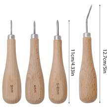 1 pieza de punzón de costura de cuero de 3mm 4mm 5-6mm, herramienta de perforación de cuero para manualidades de cuero, punzón de diamante de madera en forma de rombo - Caqui - Ver 4