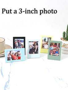 4pcs 3-Inch Retro Style Colorful Mini Desk Photo Frames, Decorative & Collection Gifts Birthday Graduation - Multicolor - View 2