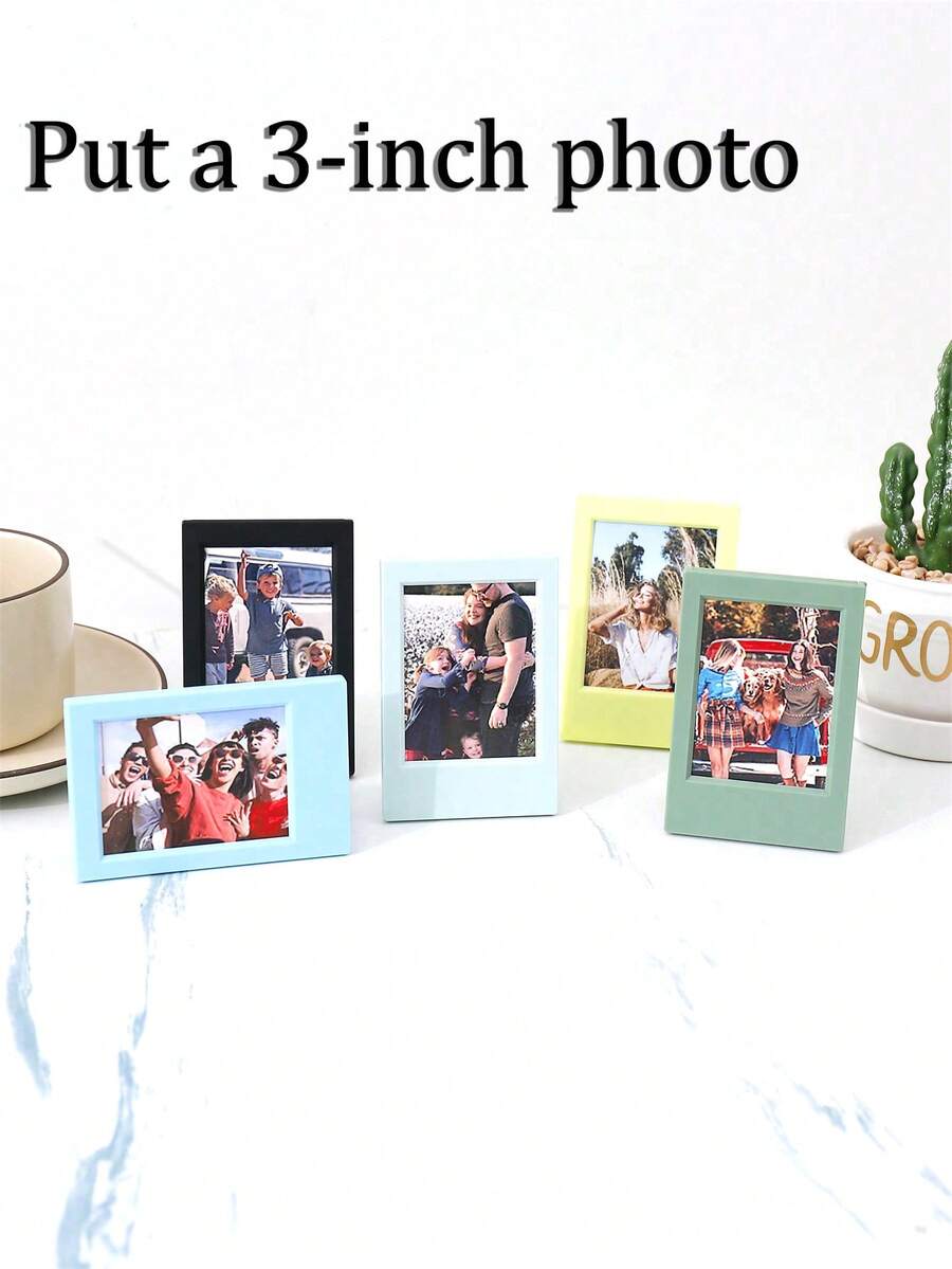4pcs 3-Inch Retro Style Colorful Mini Desk Photo Frames, Decorative & Collection Gifts Birthday Graduation