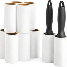 1/6 pezzi Rullo rimuovi pelucchi, ideale per mobili, vestiti | Pulitore di peli di cane e gatto, rullo di cotone super appiccicoso - Rimuovi peli di animali domestici - Include 1 manico e 6 fogli di ricarica, ruota di cotone per tappeti, rimuovi peli di animali domestici portatile per vestiti, biancheria da letto, mobili del soggiorno, camera da letto, tappeti per auto, sedili auto, interni auto