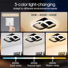 1pc LED Ceiling Light, Adjustable Color Temperature (3000K-6000K), Semi-Recessed Installation, Minimalist Design For Living Room, Coffee Shop, Hallway, Bedroom, Kitchen, Sleek Ceiling Light, Plastic Lampshade, LED Lights For Ceiling - Three Colors Of Light - View 10