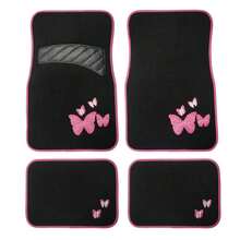 4pcs/Set Butterfly Embroidered Car Floor Mats - 4-piece Car Carpet Set - View 14