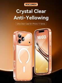 Rocoren Rocoren Magnetic Case Compatible With IPhone 17 Pro Max Plus, Magnetic Wireless Charging Phone Case Compatible With IPhone Lens Protection Impact Resistant Case, Transparent, PC+TPU