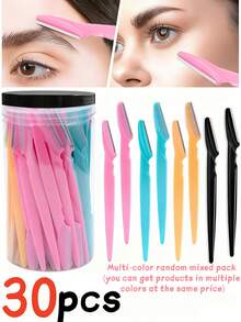 80/60/50/40/30/12pcs Multifunctional Portable Eyebrow Trimmer, Multi-Function Hair Removal Tool, Trimming And Shaping Shaver With Dust-Proof Protective Design Cover, Suitable For Men And Women Facial Hair Removal