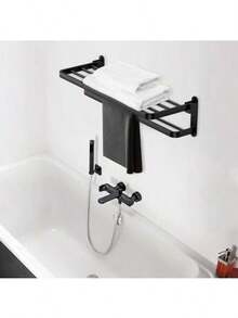 1 thanh treo khăn tắm bằng thép không gỉ màu đen, giá treo khăn tắm gắn tường chịu lực cao, giá để giày gắn tường, kệ đựng đồ một thanh, giá sắp xếp khăn tắm, giá để giày, thanh treo khăn tắm tối giản, thanh treo khăn tắm đơn, thích hợp cho trang trí và phụ kiện phòng tắm, kệ sắp xếp đồ đạc. - màu đen - Xem 5