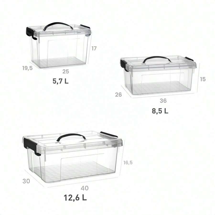 Storage Bins With Lids - 透明 - 查看 1