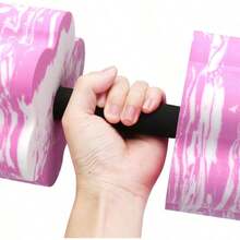 Camouflage Aquatic Dumbbells Set Of 2 Water Aerobic Exercise Foam Dumbbell Pool Resistance Water Aqua Fitness Barbells Hand Bar Exercises Equipment For Weight Loss - 粉色 - 查看 4