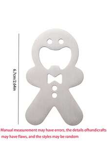 Ouvre-bouteille de Noël - Bonhomme en pain d'épices - Décoration de maison et fournitures de fête durables en métal, convient pour la maison, la cuisine, le bar - Sans pile, essentiel pour la maison, accessoire saisonnier, construction robuste, ouvre-bouteille de haute qualité, ustensile de cuisine, accessoire de bar, décoration de Noël