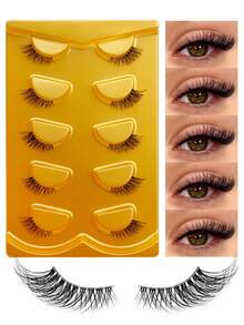5-20 pares de pestañas naturales para gatos, mechones de pestañas naturales, mechones de pestañas resistentes al agua, pestañas de aspecto natural, pestañas naturales, pestañas de ojo de gato, suministros para extensiones de pestañas., pestañas traseras, pestañas de cuerno 3 / 4 pestañas se pueden reutilizar. - Negro - Ver 8
