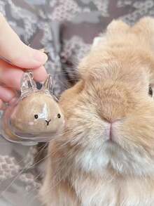 1pc Rabbit Hair Storage Holder Transparent Keychain, Pet Hair Collection Commemorative Rabbit Shaped Gashapon Pendant