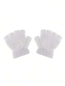 儿童露指手套可转换连指手套翻盖手套幼儿冬季柔软针织手套适合男孩和女孩 - 彩色 - 查看 8