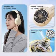Tai nghe không dây Bluetooth trùm đầu Lenovo, EB320, Chống ồn, Loa lớn 40MM, Có thể gập lại, Nhẹ và Thoải mái, Tuổi thọ pin dài, Bluetooth 5.4, Thích hợp cho Chơi game, Nghe nhạc, Thể thao, Tương thích với iOS Android PC - màu đen - Xem 2