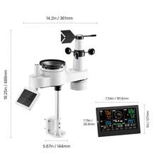 7-In-1 Wireless Weather Station, 7.5-Inch VA Display, Solar Powered Outdoor Sensor, Rain Gauge, Indoor Outdoor For Weather Forecast, Temperature, Humidity, Wind Speed And Direction (No WiFi) - Xem 11