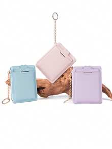 Detachable Candy Color Minimalist Card Holder, Creative Keychain Coin Purse, Ultra-Thin Portable Coin Storage Bag, Boy's Girl's Multi-Slot ID Card Holder - Multiple Colors Available - Multicolor - View 4