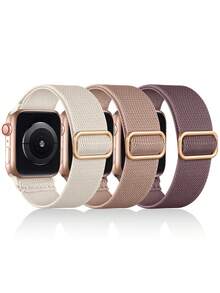 chinbersky 3 Packs Stretchy Solo Loop Band Compatible With Apple Watch Band 38mm 40mm 41mm 42mm 44mm 45mm 46mm 49mm For Women Men, Adjustable Sport Elastic Nylon Strap For Series Ultra/SE/10/9/8/7/6/5/4/3/2/1 - Multicolor 4 - View 13