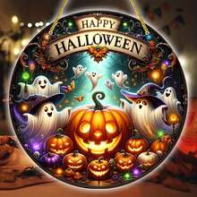 2D Flat, 1pc Vintage Halloween Pumpkin & Ghost Catcher Light, 2D Flat Acrylic Sign Plate, Suitable For Bar, Living Room, Party, Office Decor, Window, Porch, Wall Home Hanging Home Decor Room Decor Halloween Decor