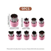 9PCS Stainless Steel Butterfly Noodle Cutting Mold, PE Hand Guard Biscuit Cutting Mold, Fruit Printing Mold, Butterfly Noodle Mold, Small Wonton Butterfly Noodle Cutter, Biscuit Pressing Mold, Dumpling Tool, Kitchen Gadget Set