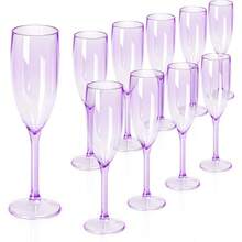 4-Pack Acrylic Champagne Flutes, Unbreakable Wine Glasses, Cocktail Beverage Cups, Durable And Stackable, Ideal For Parties, Hotels, Engagements, Weddings, Baby Showers, Valentine's Day, Ramadan, Anniversaries, Holidays, Picnics - Multicolor - View 5