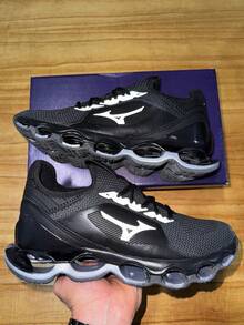 Men's Reflective Sneakers With Cushioning System - Đen Bạc - Xem 3