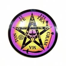 calcomana reflejante con diseo de tetragrammaton 2 stickers de 9cm de dimetro - inicial - Ver 2