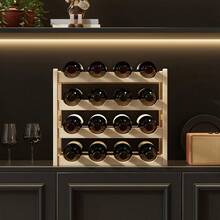 Apricot DIY Handmade Bamboo Wine Rack, Multi-Tier Wine Holder (6/8/9/12/16 Bottles) - Apricot - View 12