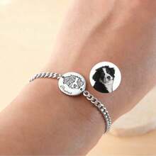 1pc Customized Pet Portrait Bracelet Dog Mom Pet Portrait Custom Bracelet Engraved Cat Portrait Pet Memorial Gift Pet Lover Gift