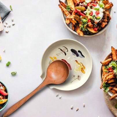 Mushroom Spoon Rest For Stove Top, Spoon Holder For Kitchen Counter, Utensil Ladle Holder, Spatula Rest, Cute Kitchen Accessories